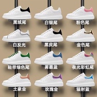 Shi McQueen White Shoes McQueen Genuine 2025 New Style Genuine Leather Heightened Thick-Soled Sneake