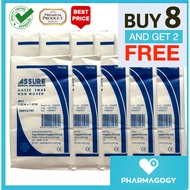 [BUY 8 FREE 2] ASSURE GAUZE SWAB NON-WOVEN NON-STERILE 7.5CM X 7.5CM X 4-PLY, 100PCE/PKT