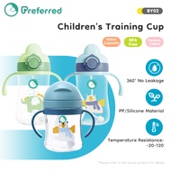 Dr.isla & PREFERRED Anti Choking Baby Water Bottle Kids PPSU Learning Cup with Ball Straw Handle Bot