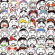 60 Sheets Stupid Cute Dumb Cute Funny Stickers Sand Sculpture Expression Handbook Material Mobile Ph
