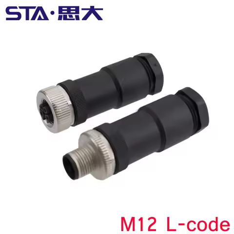 M12 L Code PG9 PG11 Power Field Screw Termination 2+PE 3+PE 4+PE 16A 63V Waterproof IP67 Cable Conne