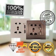 13A MULTI UNIVERSAL SWITCH SOCKET DUAL 2.1A USB CHARGING PORT POWER SOCKET BLACK