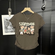 เสื้อผ้าแฟชั่นตามกระแส เสื้อผ้าสาวอวบไซส์ใหญ่ เสื้อยืดสาวอวบ  เสื้อรัดรูป เสื้อครอปแต่งย่นข้าง
