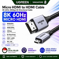 UGREEN 4K/8K Micro HDMI to HDMI Cable Aluminum Shell Braided High Speed 18Gbps,4K 60Hz HDR 3D ARC