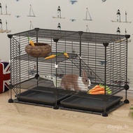 Rabbit Cage Cage Breeding Household Rabbit Cage Extra Large Double-Layer Pet Automatic Dung Cleaning Rabbit Nest House V