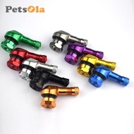 [PETSOLA] 2Pcs CNC Aluminum Motorcycle Gas Nozzle Degree Angle Valve Adaptor Tyre