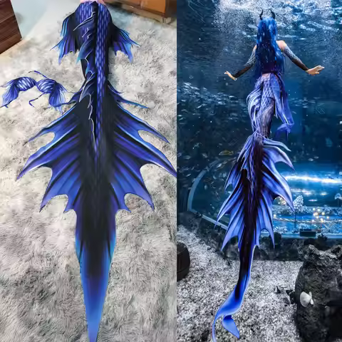 Nezha 2 AoRun Mermaid Mermaid Big Tail Swimsuit Summer Adult Swimming Cosplay Aquarium Performance M