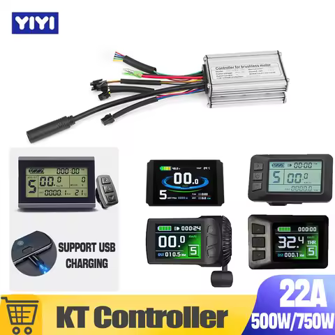 Ebike KT 22A Controller 36V48V 500W/750W with KT-LCD3 Display Electric Bike Accessories LCD5 Panel L