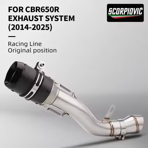 Motorcycle exhaust modified 60mm interface intermediate link pipe sliding CB650F CBR650F CB650R CB65