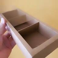 (5 Pcs) Mica Box HampersPOLOS 17x24.5x4.5 cm Cake Eggtart Cake Packaging Box 3 Sections Hampers Pack