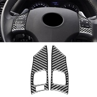 2Pcs Carbon Black Steering Wheel Button Cover Frame Trim Stickers Decoration for Lexus IS250 IS300 I