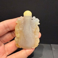 瀚玉珠寶 天然冰種翡翠 冰黃鼻煙壺 附上中國寶石鑒定證書