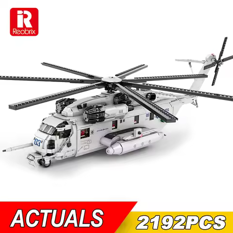 NEW 2192Pcs Military CH-53E Super Stallion Helicopter Building Blocks Military Fighter Transport Bri