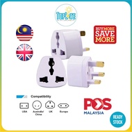 TopLite [READY STOCK] US/EU/AU to UK Plug Adaptor Convertor Travel Adapter 250V 10A 3 Pin Adapter Po