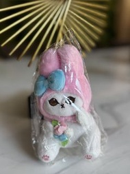 全新未拆封 三麗鷗Mofusand鯊魚貓×美樂蒂聯名毛絨掛 件