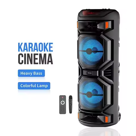 1200W Outdoor Bluetooth Speaker 8 Inch Double Horn Subwoofer Portable Wireless Column Bass Sound Wit