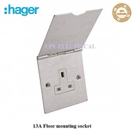 HAGER 13A 1 Gang Steel Floor mounting socket