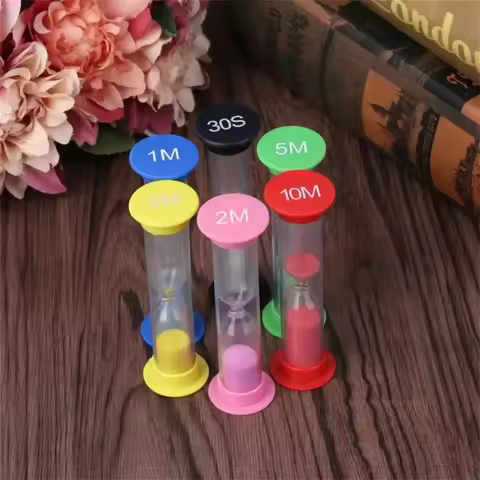 6Pcs Sand Clock Colorful Hourglass 30 Seconds 1 Minute 2 Minutes Decoration Home Watch Wall Hour Tim