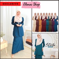 BAJU KURUNG by HASNURI SHEELA Dress Muslimah Fashion Simple Bridesmaid Maroon Blue Green Cream Nude Yellow Peach Red