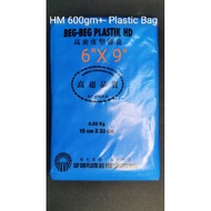 HM 6''X9''Plastic Bag 600gm+- / Food Packaging / Plastik Bungkus/Plastic Beg Nipis