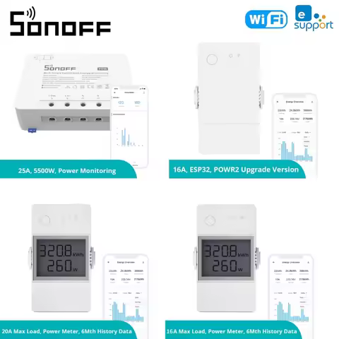 SONOFF POWR3 WiFi High Power Smart Switch And POW Elite/Origin Smart Power Meter Switch eWeLink App 
