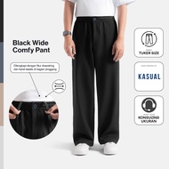 Kasual Celana Panjang Smart Wide Loose Black Pants Pria