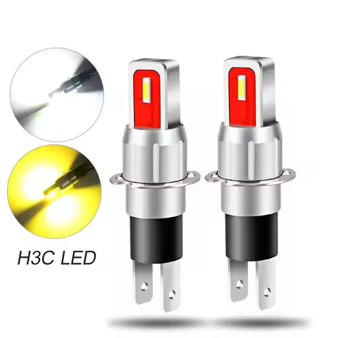 2PCS H3C High Power Headlight Daytime Running Lamps h3c LED Front & Rear Fog Light White Yellow Bulb