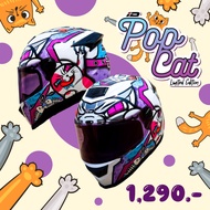 หมวกกันน็อคเต็มใบ ID Spartan POP CAT-สีพิเศษ ชิลด์หน้าสีม่วง ราคา 1290.- เท่านั้น