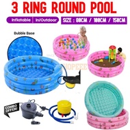 #ReadyStock 3 Rings Inflatable Swimming Pool Kolam Renang Budak Kolam Mandi budak Renang Bulat 3ring