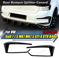 Rear Bumper Side Canard Diffuser Splitter Spoiler Kit For VW Golf 7 7.5 Golf 7R 7.5R GTI GTD Golf VI