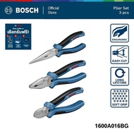 BOSCH 3pcs plier set ชุด คีมปากแหลม + คีมปากตรง + คีมปากเฉียง