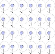 24 Pcs Heavy Duty Suction Cup Hooks, 1 Inch 6.61 LBS Max Clear Suction Cup Removable Wall Hooks for