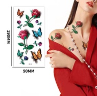 Tato Temporer Seri QC-609 Kupu-Kupu Bunga Mawar Tattoo Tatto Temporary Tahan Lama 2-7 Hari Anti Air
