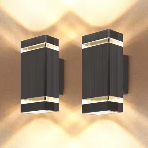 Modern Outdoor Decor Wall Light E27 Bulbs Waterproof Square Wall Lamp LED Home External Street Decor