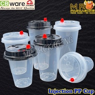 CB 12oz 16oz 22oz Injection PP Cup with Lid & Insert [ 20sets± ] 360ml 500ml 700ml Disposable Plasti
