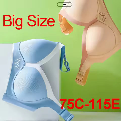 Womens Large Smooth Seamless Full Cup Bra Wide Straps Thin Bras Plus Size Adjustable Underwear 80 85