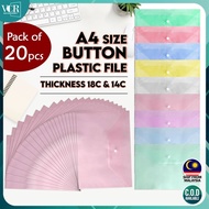 VC Art Wholesales Pack SSD A4 Button Bag Document File Organizer Ideal for Office/Study and Filing P