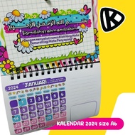 Kalendar 2024 | A6 Landscape| Islamic Design | Hanging Calendar