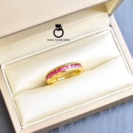 แหวนพลอยทับทิม u0639 "รุ่นฟรีไซส์" ทองสวย แหวนทอง แหวนทองชุบ แหวนทองสวย  แหวนหนัก 1 สลึง