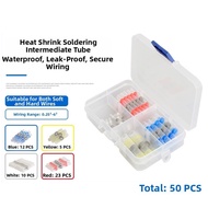 50 Piece Waterproof Solder Seal Connectors for 12-10 16-14 22-18 26-24 AWG Wires