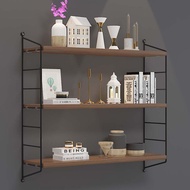 Wall-mounted storage shelf non-perforated wall-mounted storage spacer decorative shelf wrought iron bookshelf Wall