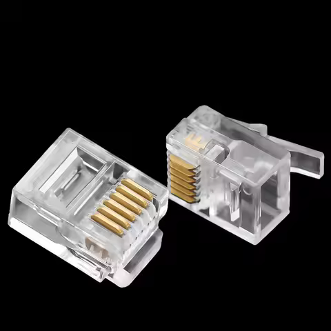 100 pcs RJ11 6P6C Modular Plug Telephone Connector