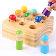 Montessori Toys for Toddlers, Wooden Rainbow Peg Dolls Shapes Sorting Toys, 9 Wood People Figures Cy