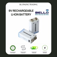 Type-C 9V Rechargeable LI-ION Battery (Quantity: 1), 9V, 1000mAh