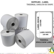 (BARU) LABEL STIKER THERMAL 100X150 MM 10X15CM 500PCS STIKER LABEL THERMAL 100X150 ISI 500 A6 UNTUK 