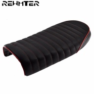 RE Motorcycle Black&Red Flat Brat Style Tracker Cafe Racer Seat For honda CB CL GN CB500 CB750 SR400