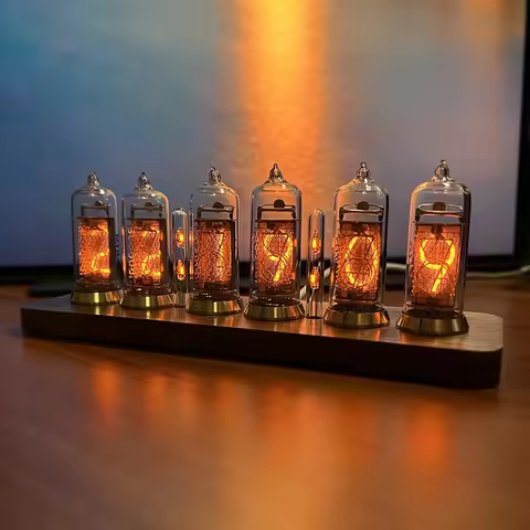 Smart Glow Tube Clock Digital Vacuum Watch Bluetooth Desktop Clocks Retro Nixie Tube LED Watches Sma