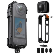 K&F CONCEPT Insta360 X5 Camera Cage Aluminum Alloy Protective Case with Quick Release Knob and Silic