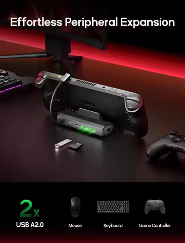 Docking Station 4K@60Hz for Steam Deck OLED/ROG Ally X/Legion Go/MSI Claw, 5-in-1 Dock with HDMI 2.1