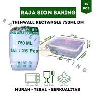 (PACK: 25 PCS) Thinwall DM 750ml Rectangle Food Container/